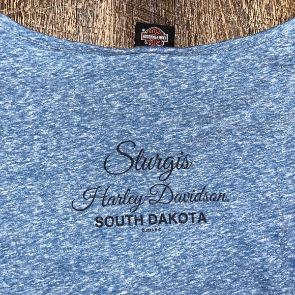 Womens Harley Davidson Large Shirt Embellished Blue Size Large - Picture 5 of 5